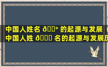 中国人姓名 💮 的起源与发展（中国人姓 🐛 名的起源与发展历程）